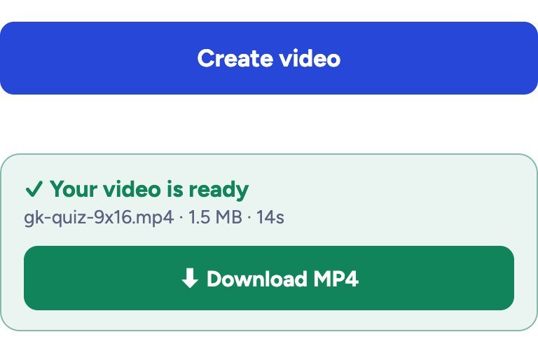 Create the video and download it