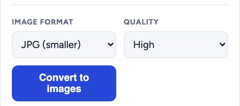 Choose JPG or PNG and the quality